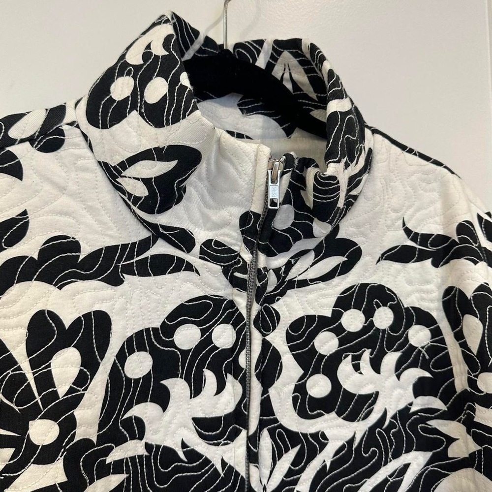 Zara QUILTED PRINTED JACKET. Ecru/Black. Size S. New with Tags. - Picture 8 of 12